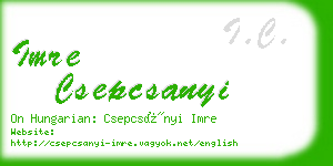 imre csepcsanyi business card